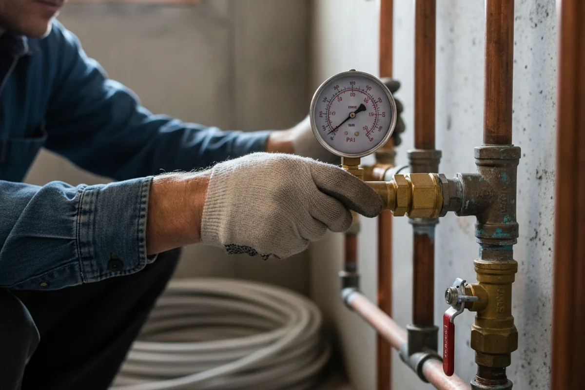 Pressure testing a repaired line during Water Line Repair in Powell